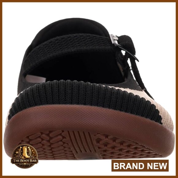 Whitin Barefoot Shoes Women WHITIN Women Wide Toe Box Barefoot Mary Jane Flats, Zero Drop, Adjustable Strap, Knit Upper